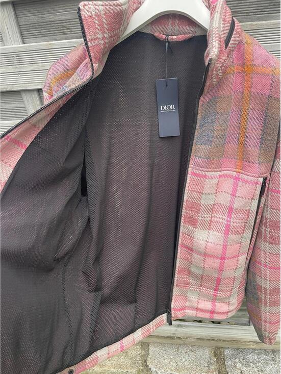 DIOR HOMME Pink Checked Jacket LARGE - Picture 6 of 9